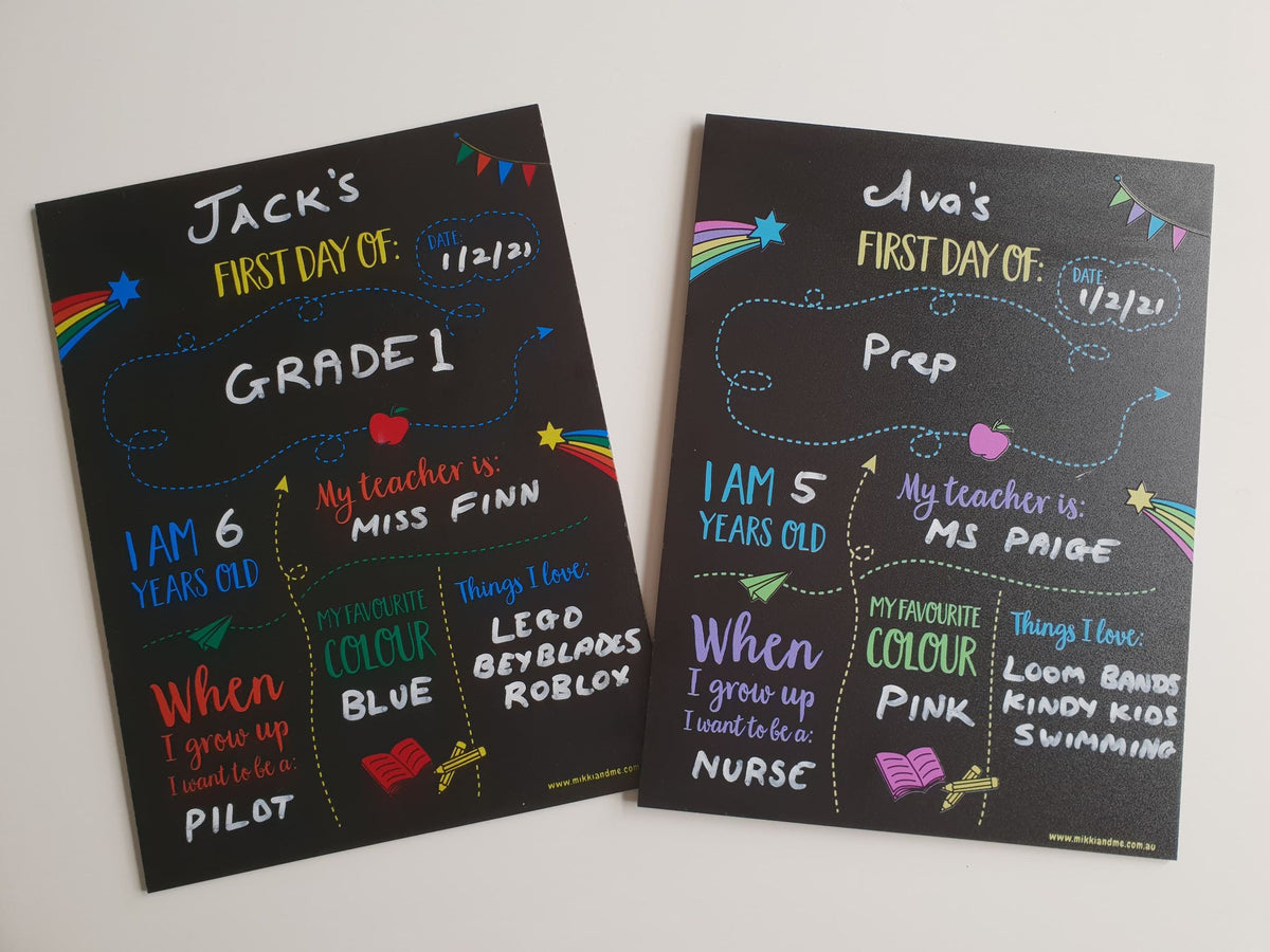 Buy First and Last Day Of School Chalkboards Online Australia Mikki & Me