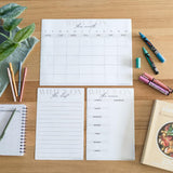 Monthly Planner, Meal Planner & Shopping List and Task List Magnetic Planner Bundle