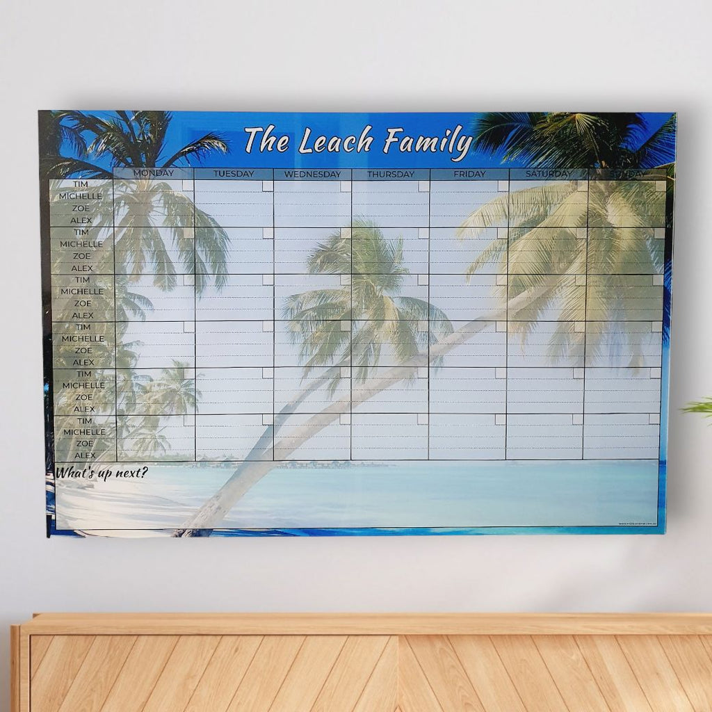 Personalised acrylic wall planner for busy families