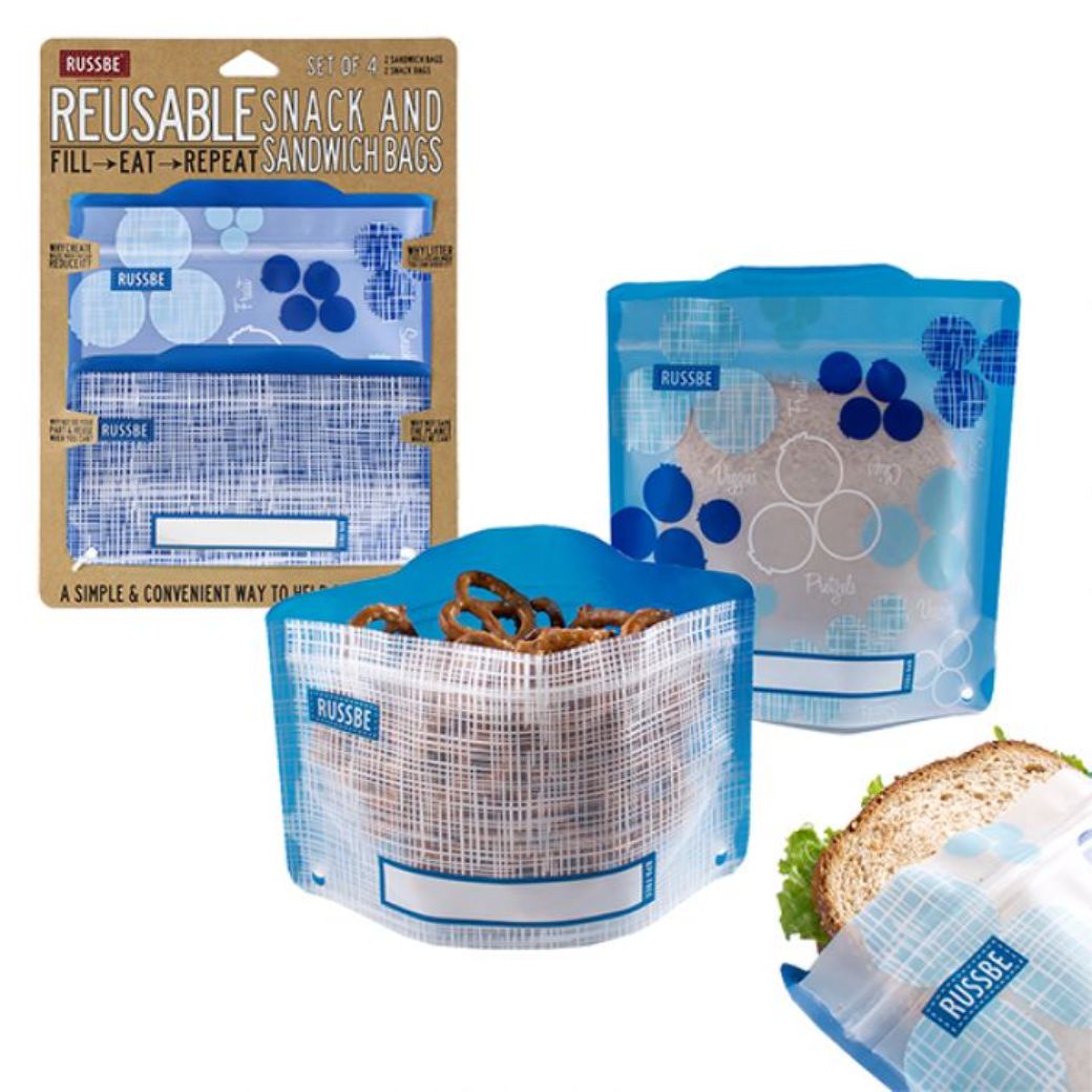 blueberry russbe reusable sandwich snack bags 4 pack kids store - Mikki and Me