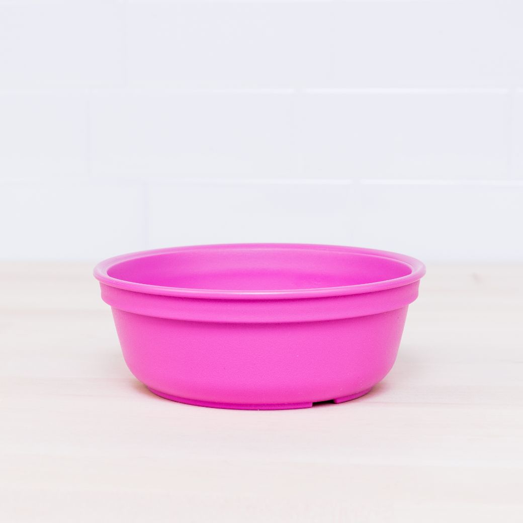 bright pink replay bowl for kids made from recycled plastic - Mikki and Me Kids