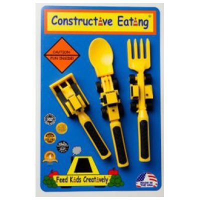 constructive eating construction utensils and cutlery for kids Mikki and Me