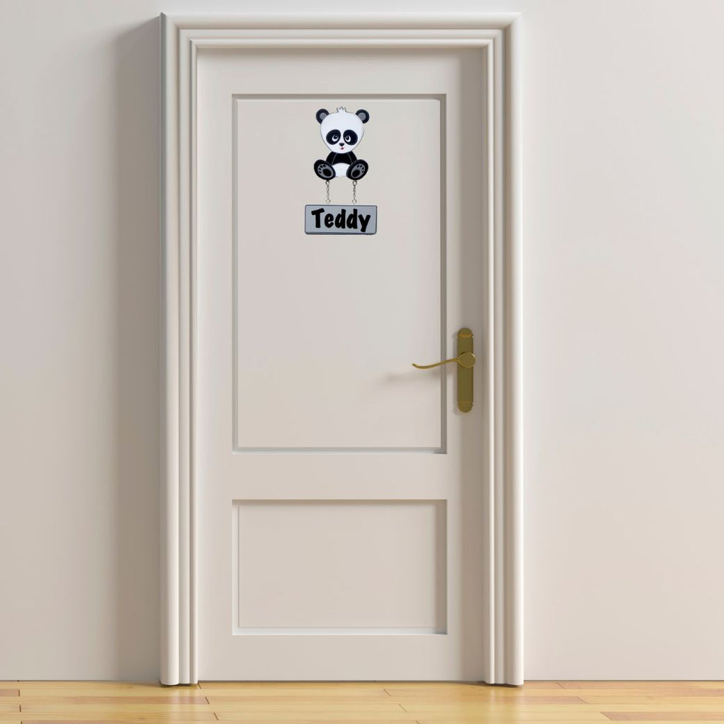 Kids personalised, decorative, and hand made door plaque - Panda - Mikki and Me Kids