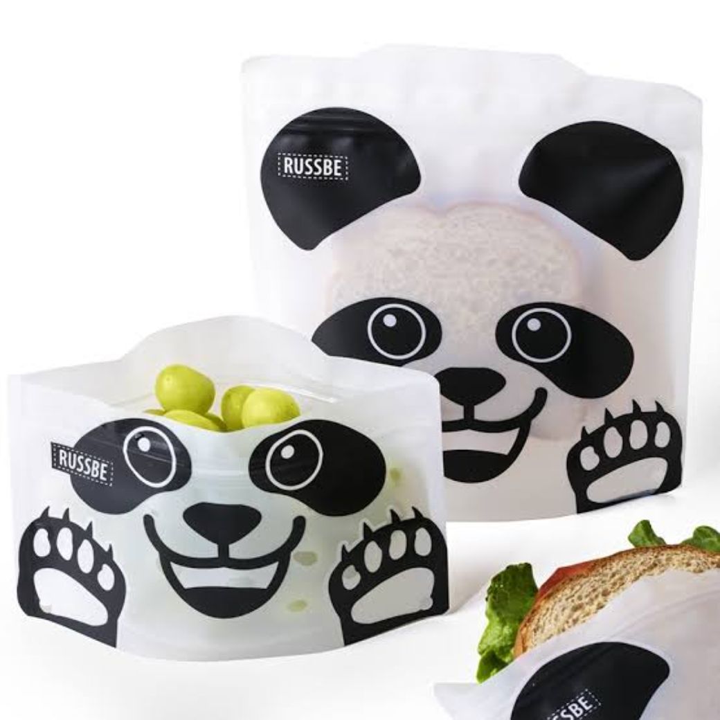 panda russbe reusable sandwich snack bags 4 pack kids store - Mikki and Me