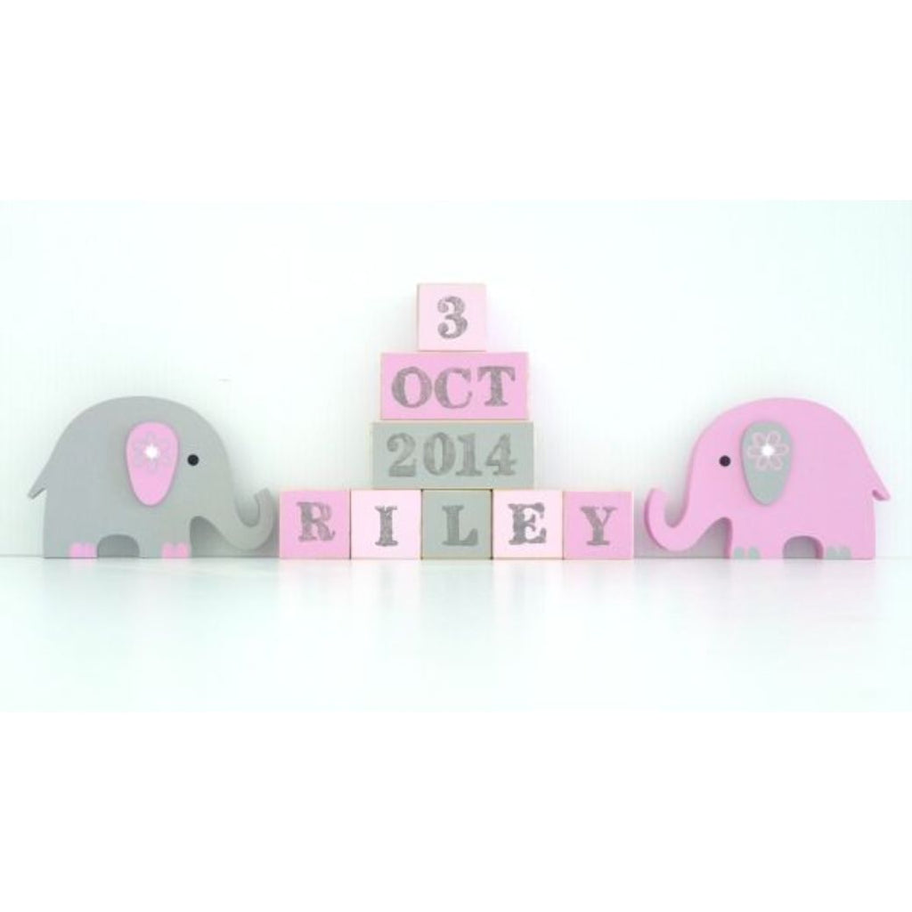 hand made personalised name block sets - Mikki and Me Kids