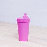 No spill bright pink Replay no spill sippy cups made out of recycled plastic Mikki and Me Kids