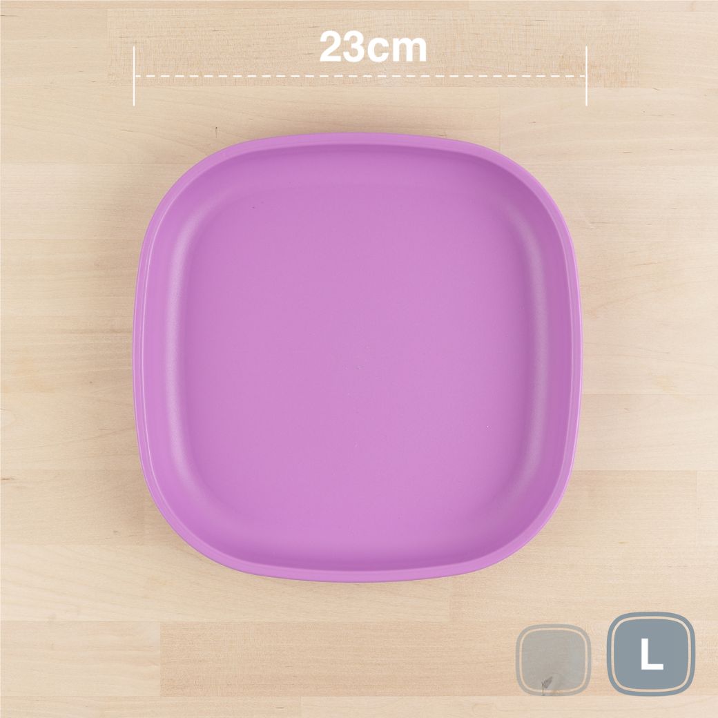 purple replay large flat plate made out of recycled plastic for kids, adults and picnics- Mikki and Me Kids