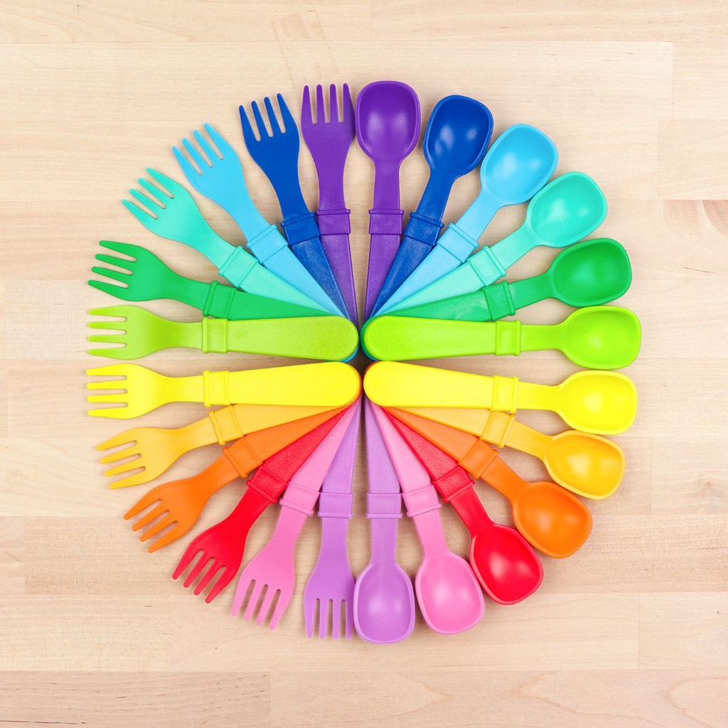 Replay spoon and fork set made out of recycled plastic   Mikki and Me Kids