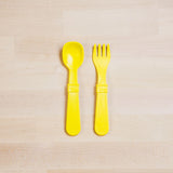 yellow Replay spoon and fork set made out of recycled plastic Mikki and Me Kids