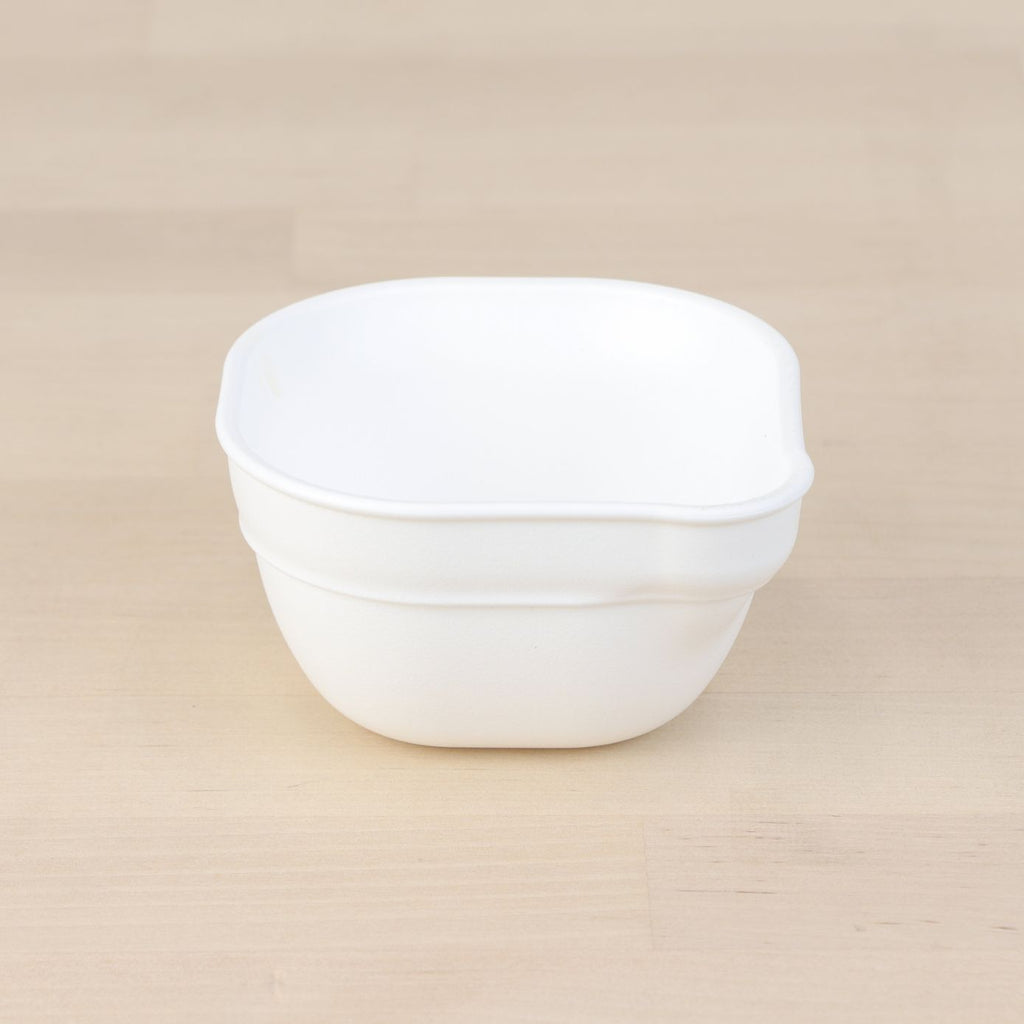 white replay dip and pour bowls made out of recycled plastic - Mikki and Me Kids