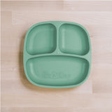 sage green Replay divided plate made out of recycled plastic Mikki and Me Kids