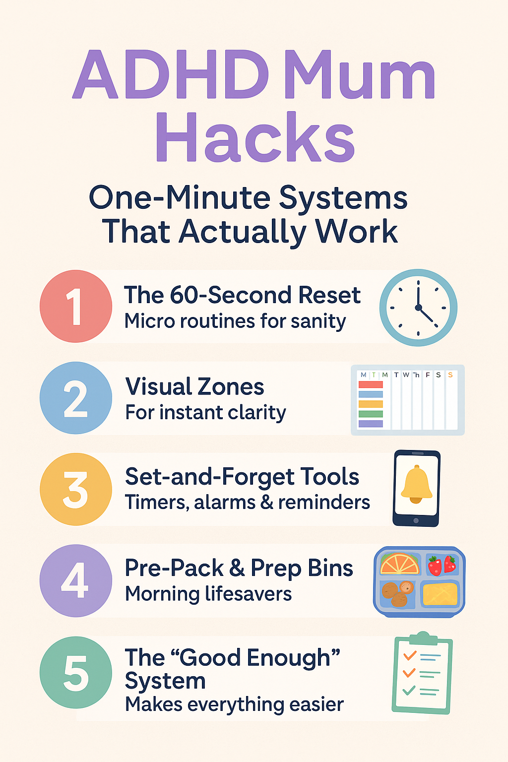 ADHD Mum Hacks: One-Minute Systems That Actually Work