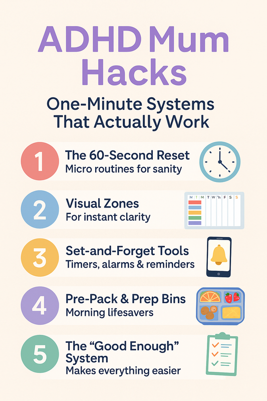 ADHD Mum Hacks: One-Minute Systems That Actually Work
