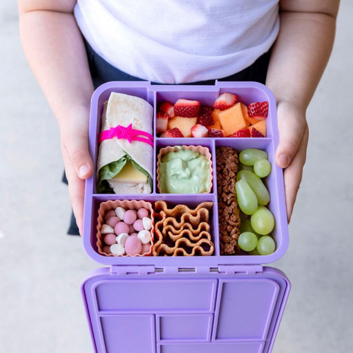 purple montiico bento lunchbox with five compartments