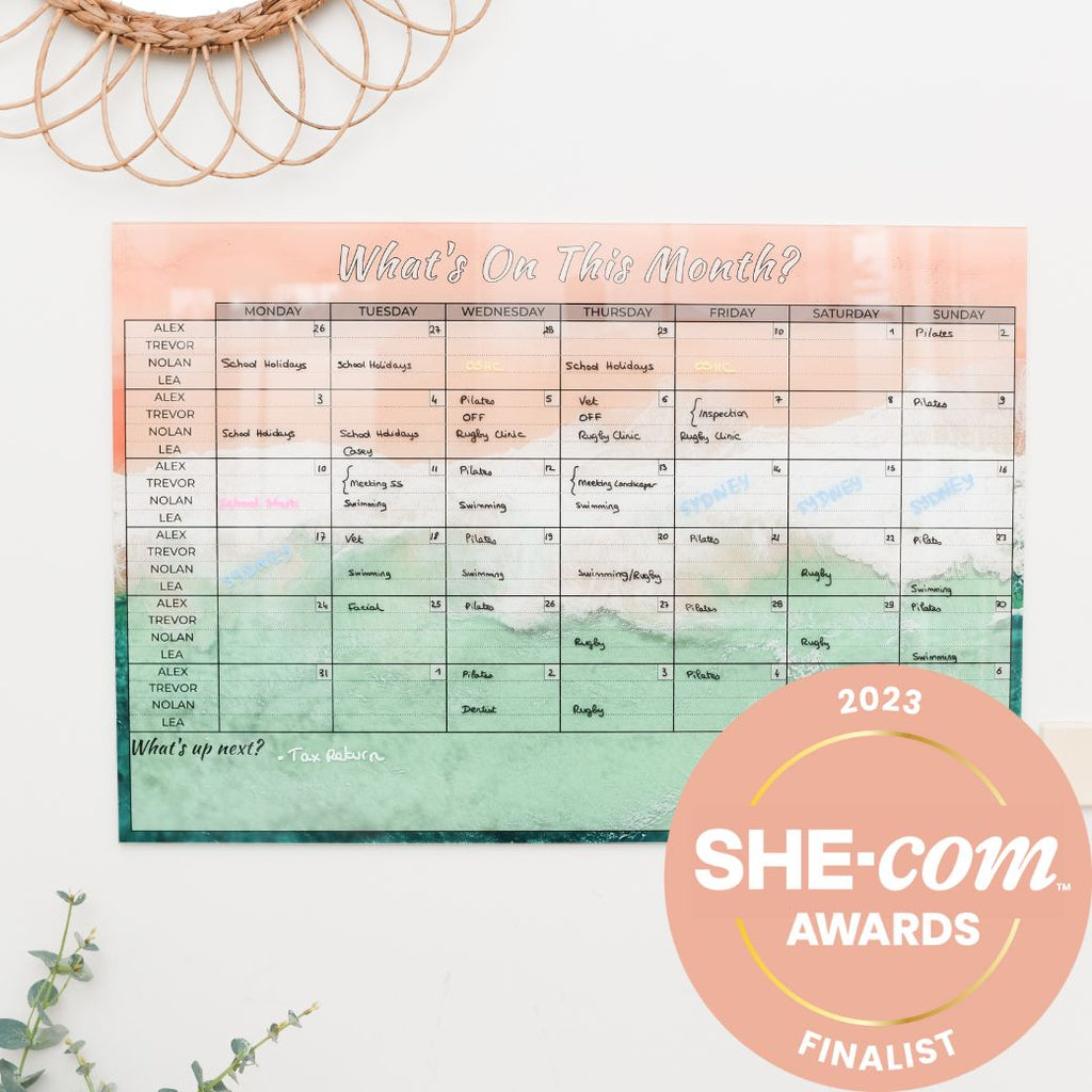 personalised background acrylic wall planner