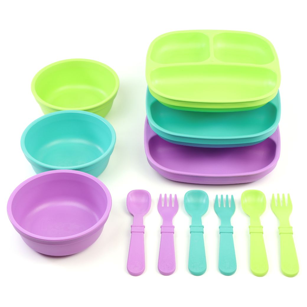 Replay Divided Plate, Bowl & Cutlery Combo - Mermaid