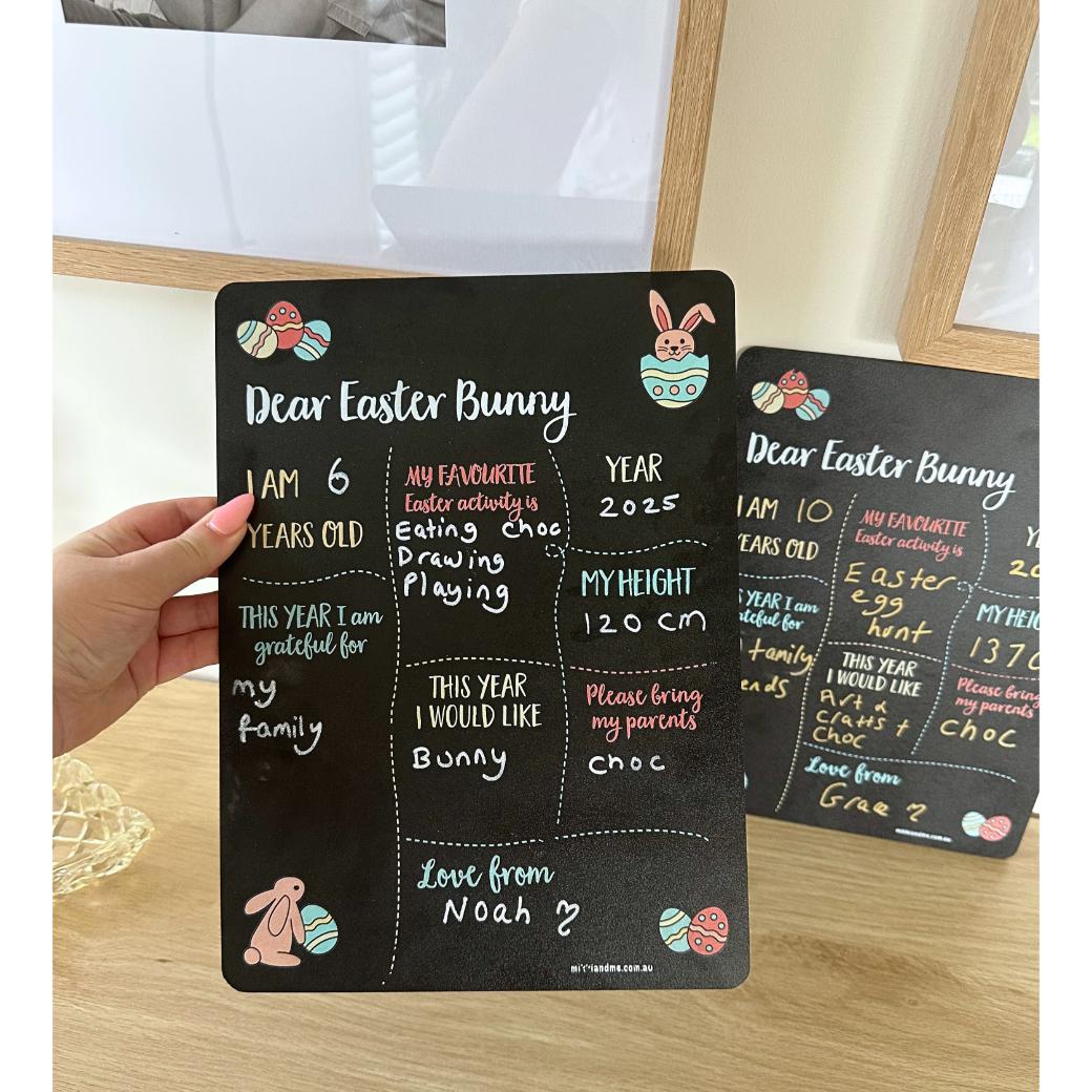 Dear Easter Bunny Milestone Board | Reusable Easter Photo Prop (Double-Sided)