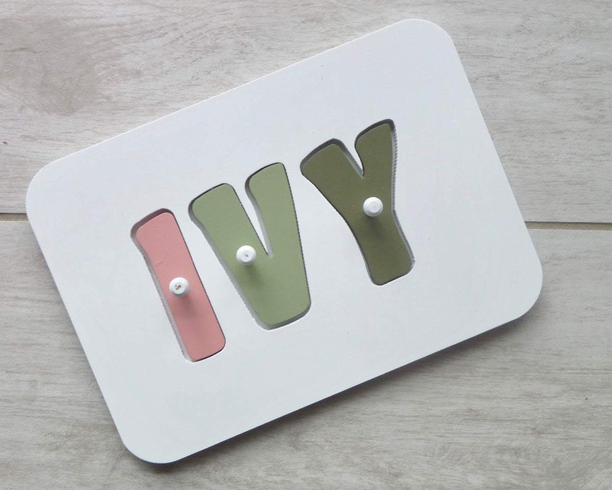 Personalised Name Puzzle - Dusty Pink, Sage & Olive