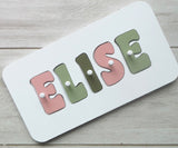 Personalised Name Puzzle - Dusty Pink, Sage & Olive