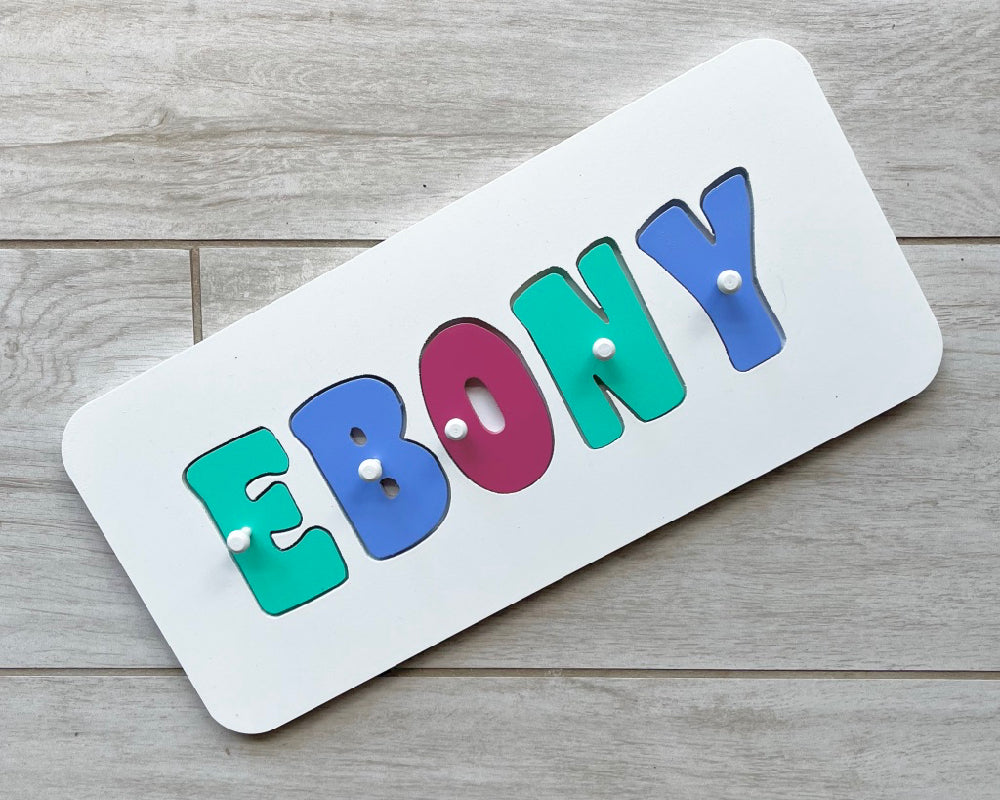 Personalised Name Puzzle - Hot Pink, Purple and Aqua
