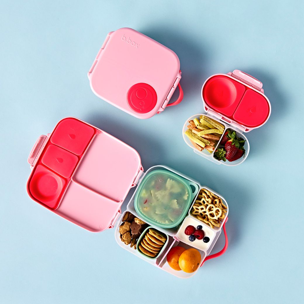 B.Box Ultimate Flamingo Fizz Bundle - Lunch Bag, Large, Mini, Snackbox & Drink Bottle