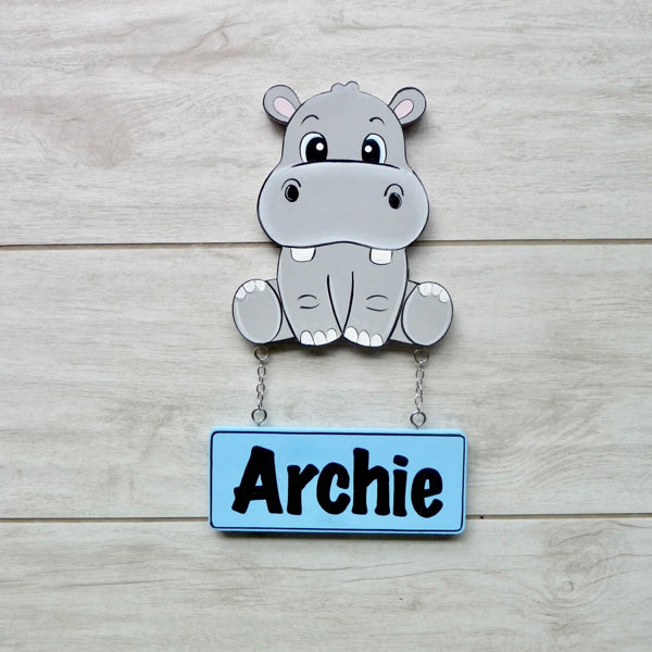 Kids Door Plaque - Hippo