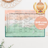 Award winning personliased acrylic monthly wall planner for families | Mikki and Me