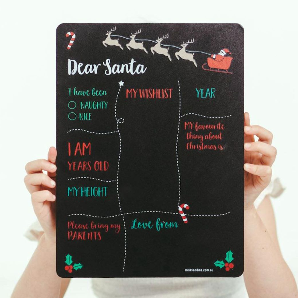 dear santa milestone chalkboard with reversible dear easter bunny