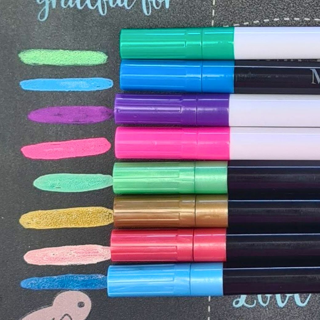 Liquid Chalk Pens | 8 Pack - Neon & Metallic