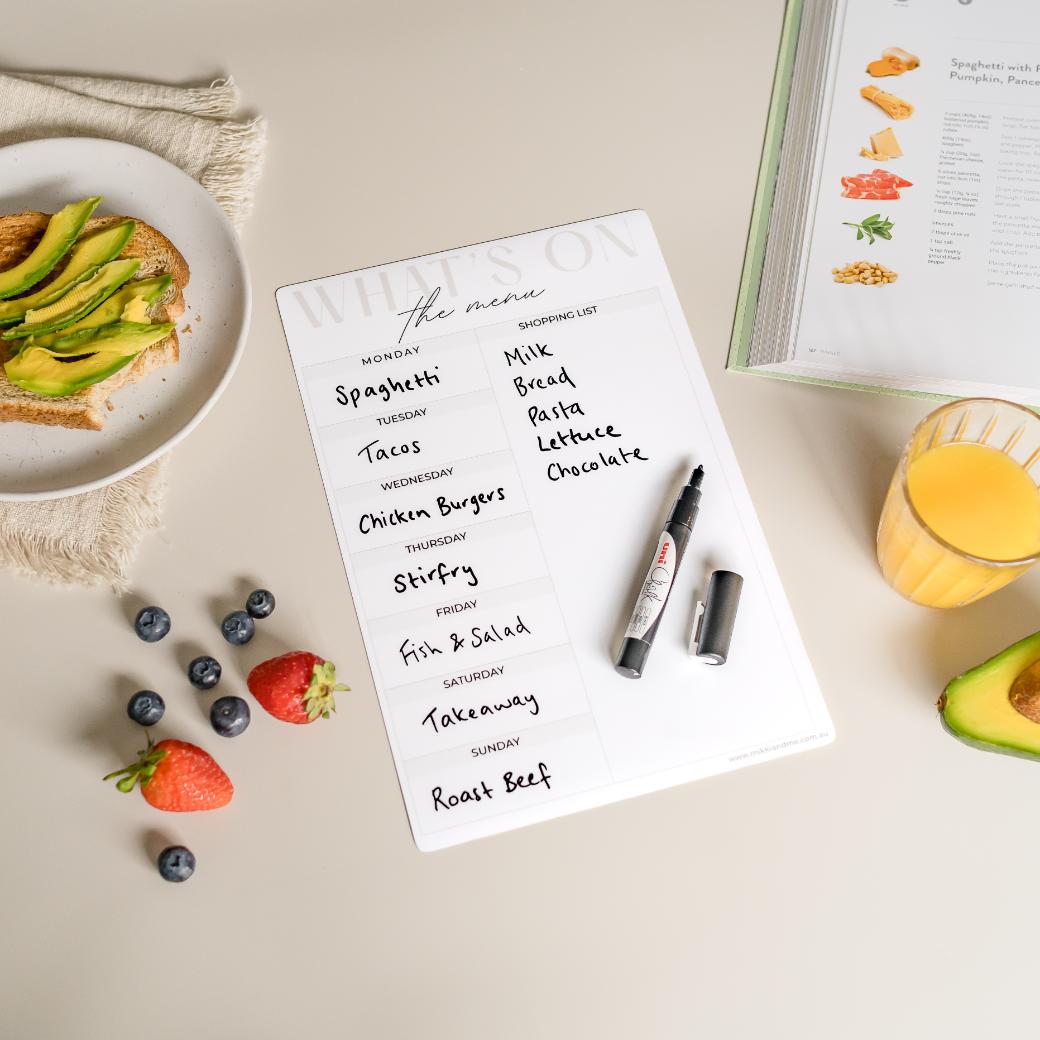 Meal Planner & Shopping List, Monthly and Weekly Magnetic Planner Bundle