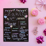 Birthday Milestone Chalkboards | Reusable & Wipeable
