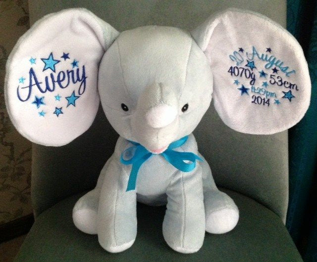 Personalised Blue Dumble Elephant Cubbie - Mikki and Me Kids