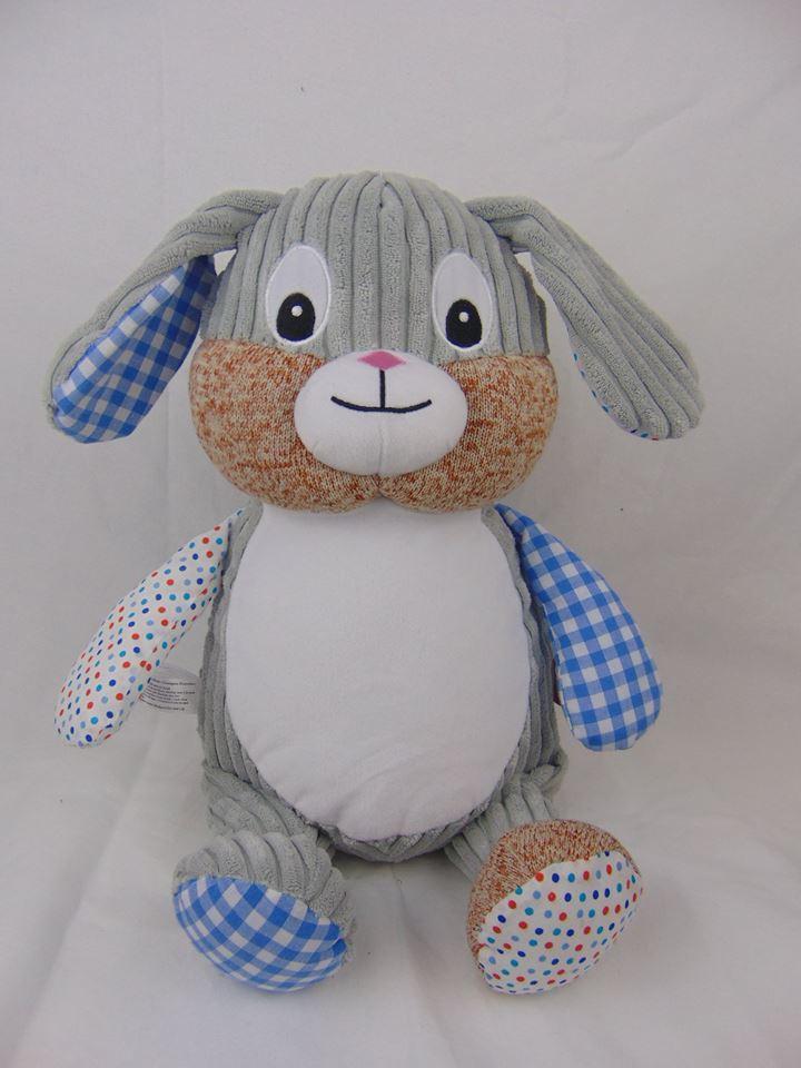 HARLEQUIN BLUE BUNNIE CUBBIE - Mikki & Me Kids