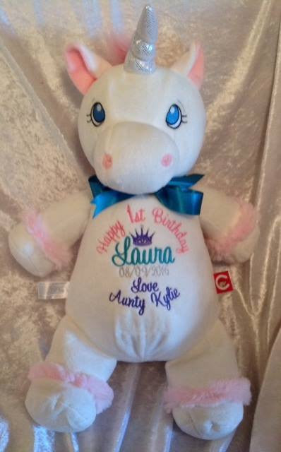 Personalised White Unicorn Cubbie - Mikki and Me Kids