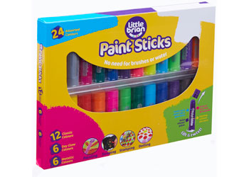 Assorted little Brian paint sticks for kids activities 24 pack - Mikki and Me Kids
