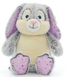 Personalised Grey Bunny Pink Stars Cubbie - Mikki and Me Kids