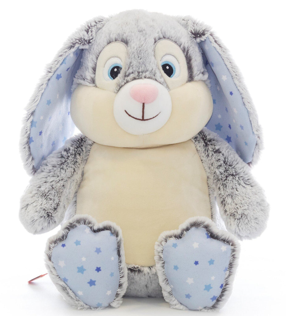 Personalised Bunny Grey - Blue Star Cubbie - Mikki and Me Kids