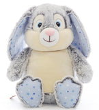 Personalised Bunny Grey - Blue Star Cubbie - Mikki and Me Kids
