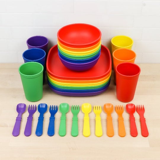 Replay Recycled Plastic Tableware Rainbow Bundle