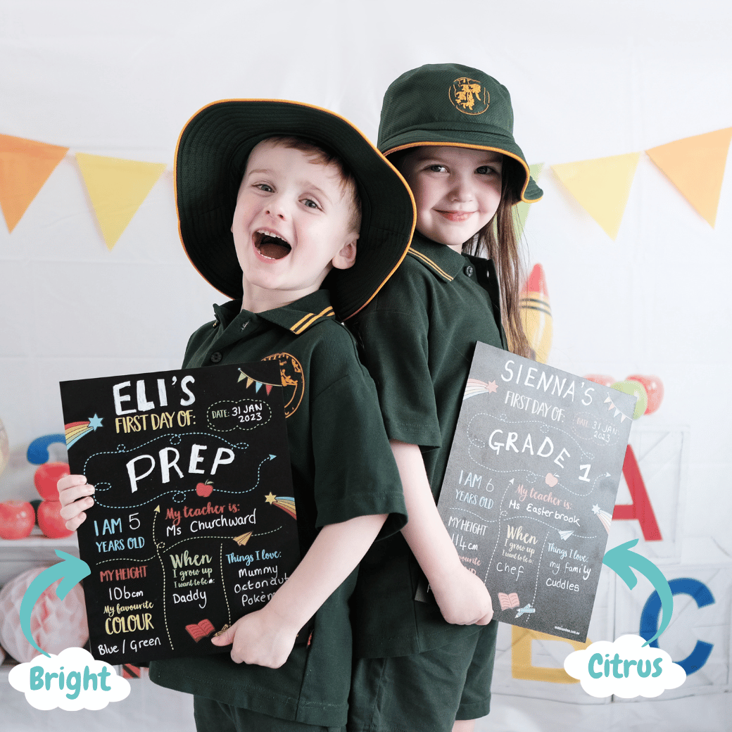 First and Last Day of School Milestone Chalkboard Bundle With Pen