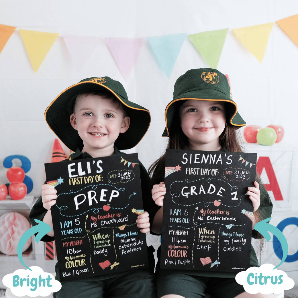 First and Last Day of School Milestone Chalkboard Bundle With Pen