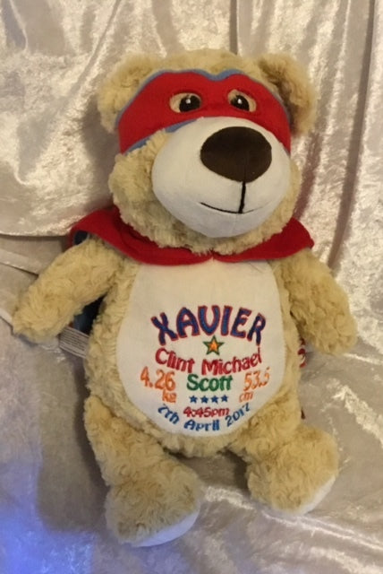 Personalised Hero Bear Red Cubbie - Mikki and Me Kids