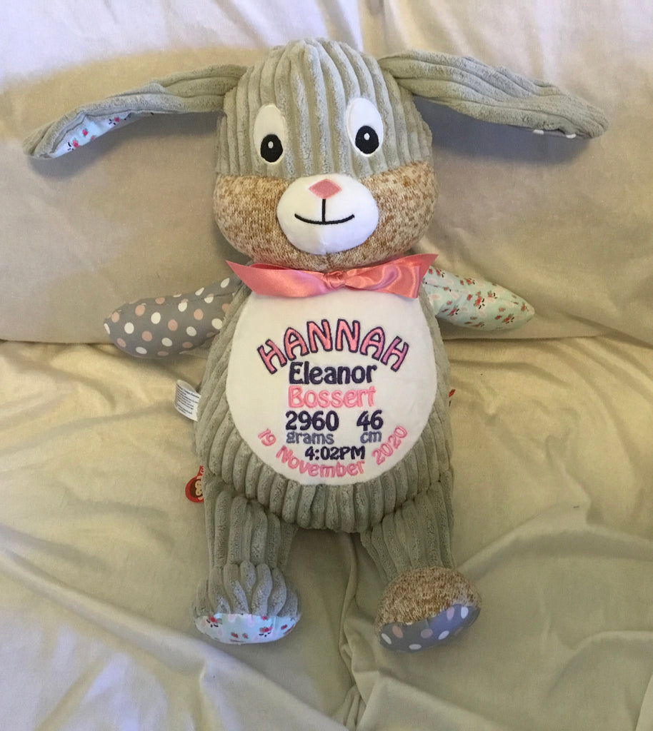 Personalised Sensory Bunny Chic Print - with crackle ears - Mikki and Me Kids