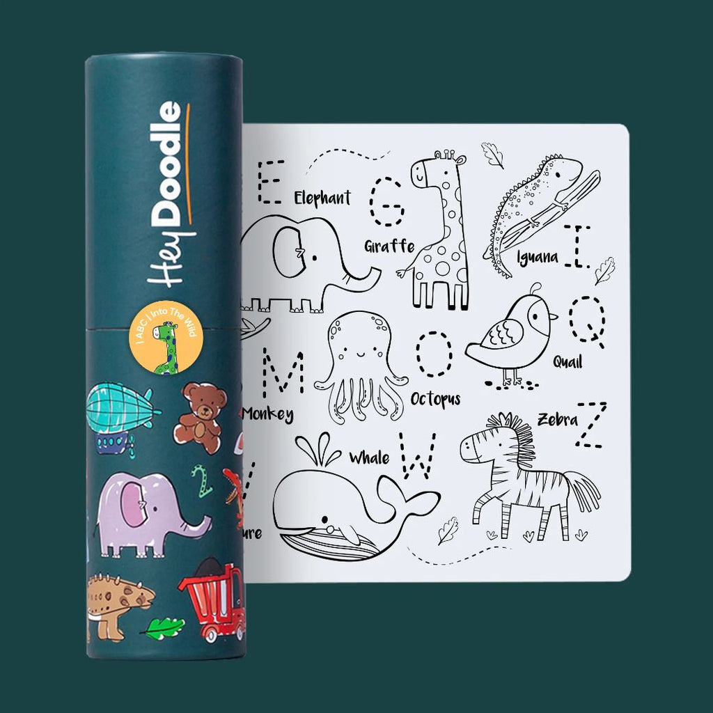 Into the wild hey doodle mini mat made from silicone for kids reusable drawing, keep kids entertained while at restaurants, cafes and travelling - Mikki and Me Kids