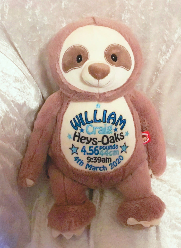 Personalised Sloth Cubbie - Mikki and Me Kids