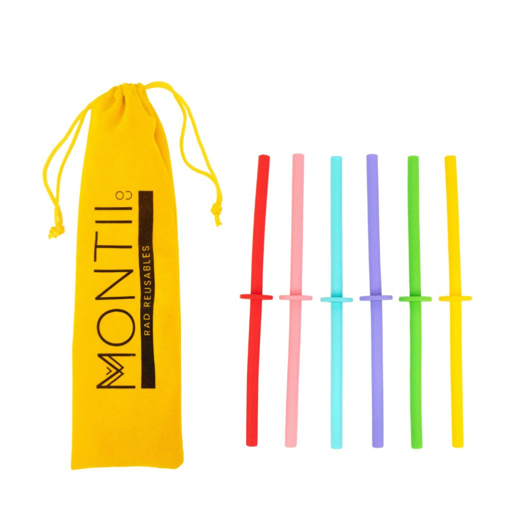MontiiCo mini silicone stopper straw set Mikki and Me