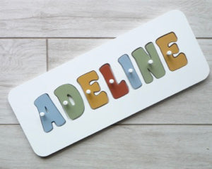 Hand made personalised name puzzle - Rustic - Mikki and Me Kids