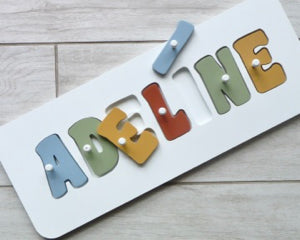 Hand made personalised name puzzle - Rustic - Mikki and Me Kids