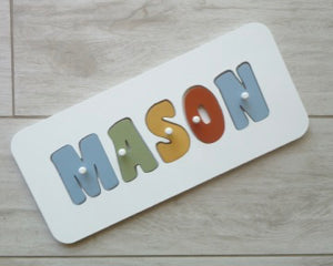 Hand made personalised name puzzle - Rustic - Mikki and Me Kids