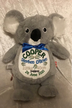 Personalised Koala Cubbie - Mikki and Me Kids